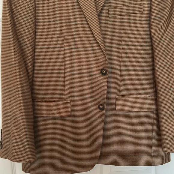 Greg Norman FOR Tasso Elba Men's Brown Plaid Blazer 42R. In fantastic condition! - Picture 3 of 10